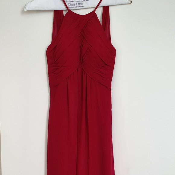 Mori Lee long red (claret) dress - Picture 1 of 6